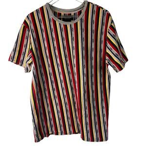 Pacsun men’s L vertical striped Aztec colorful short sleeve 100% cotton T-shirt